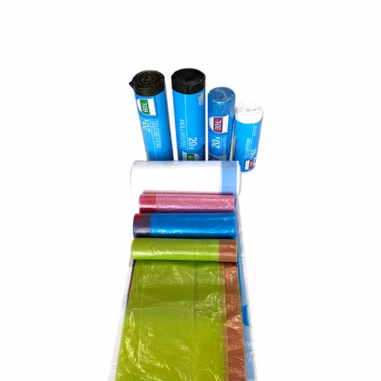Oversized Roll Drawstring HDPE/LDPE/Biodegradable Kitchen Trash Disposable Plastic Garbage Bag with Pattern