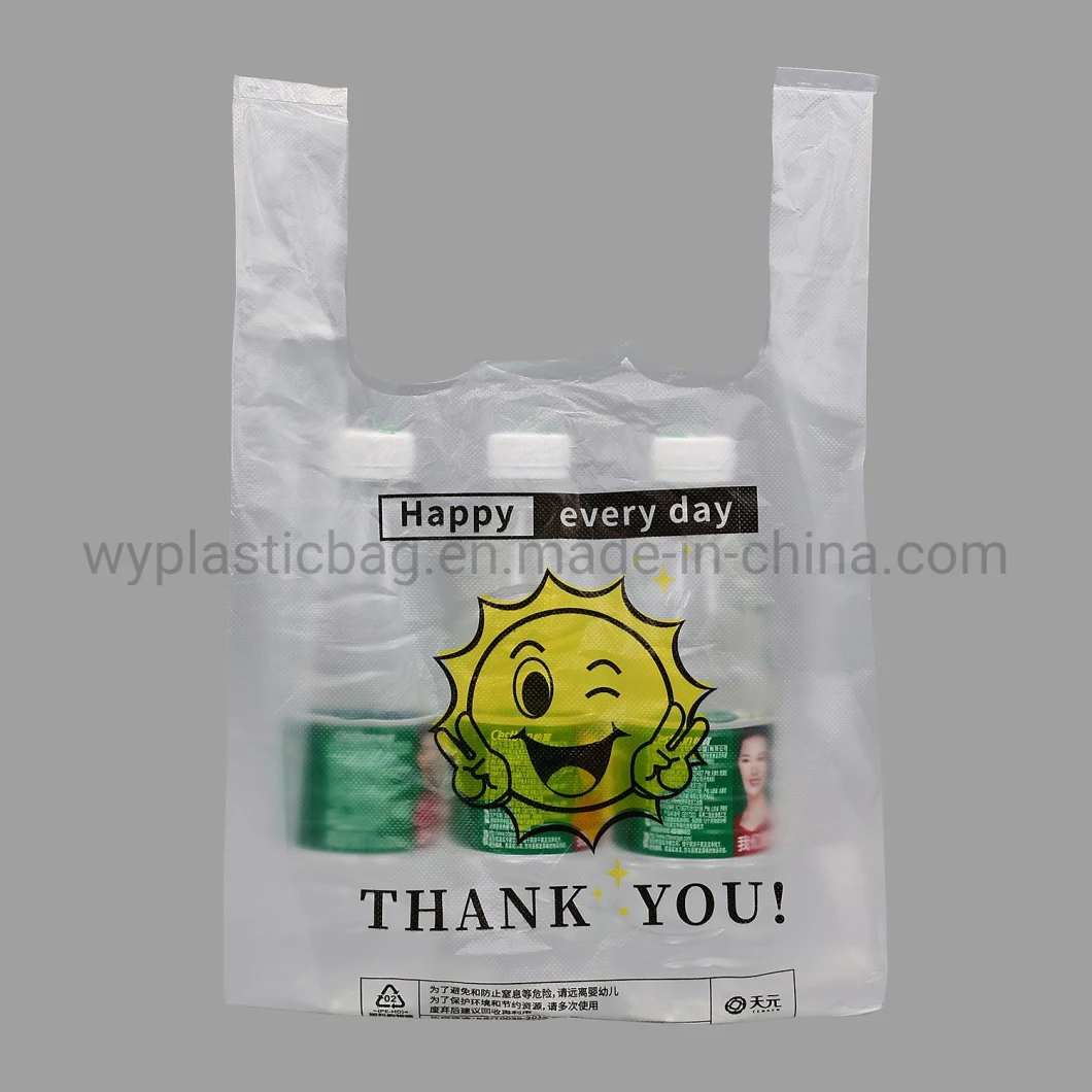 Food Grade HDPE/LDPE Printed Bags, Wholsale Plastic T-Shirt Bags, Popular Eco-Friendly Plastic Packaging Bags