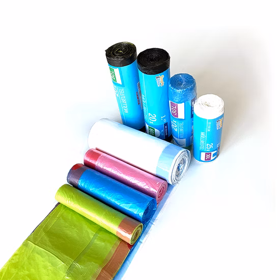 Oversized Roll Drawstring HDPE/LDPE/Biodegradable Kitchen Trash Disposable Plastic Garbage Bag with Pattern