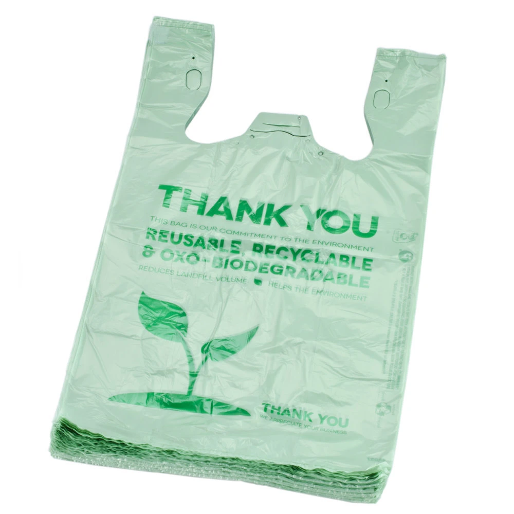 Wholesale Restaurant Food Package Take-out Bag Factory Price Color Printing Customization Compostable Shopping Vest Carry Bag Biodegradable HDPE T-Shirt Bag